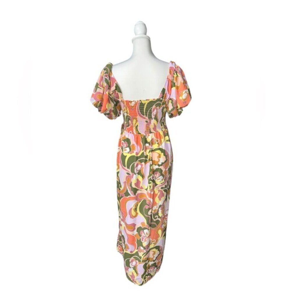 Show Me Your Mumu Danielle Tie Waist Puff Sleeve Dress in Medium - Picture 5 of 9